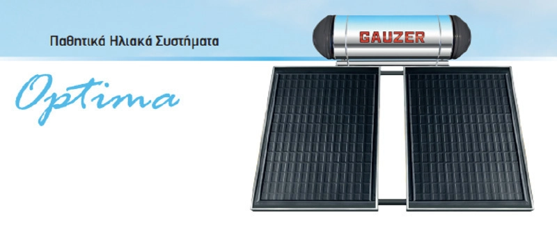 Gauzer Optima Classic Ηλιακός Θερμοσίφωνας 120 λίτρων Glass Διπλής Ενέργειας με 2τ.μ. Συλλέκτη