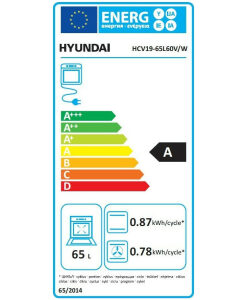Hyundai HCV19-65L60V/W Κουζίνα 65lt με Κεραμικές Εστίες Π60εκ. Λευκή