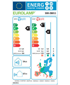 Eurolamp Zephyrus 300-28011 Κλιματιστικό Inverter 24000 BTU A++/A+ με Ιονιστή