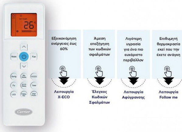 Carrier Infinity Ultimate 42QHB09D8S/38QHB09D8S Κλιματιστικό Inverter 9000 BTU A++/A+ Carrier Infinity Ultimate 42QHB09D8S/38QHB09D8S Κλιματιστικό Inverter 9000 BTU A++/A+