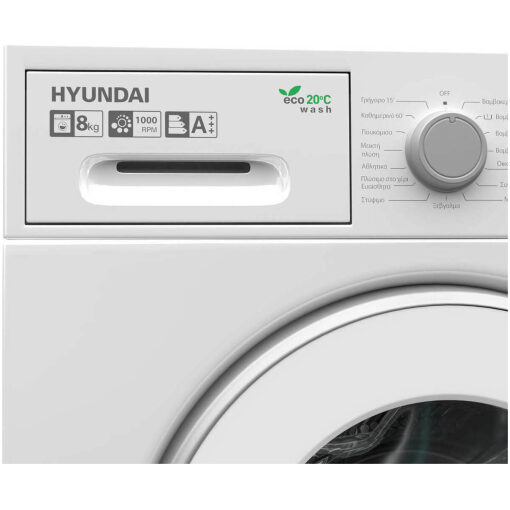 Hyundai HWM19-1208W Πλυντήριο Ρούχων 8kg 1000 Στροφών