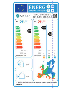 Sendo Hermes Gold SND-09HRSB2-ID / SND-09HRSB2-OD Κλιματιστικό Inverter 9000 BTU A++/A+ με WiFi