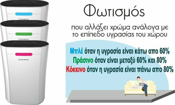 Morris MDB-10100HI Αφυγραντήρας 10lt με Ιονιστή