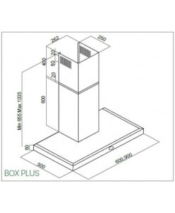Davoline Box Plus Απορροφητήρας Καμινάδα 90cm Inox