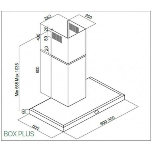 Davoline Box Plus Απορροφητήρας Καμινάδα 90cm Inox