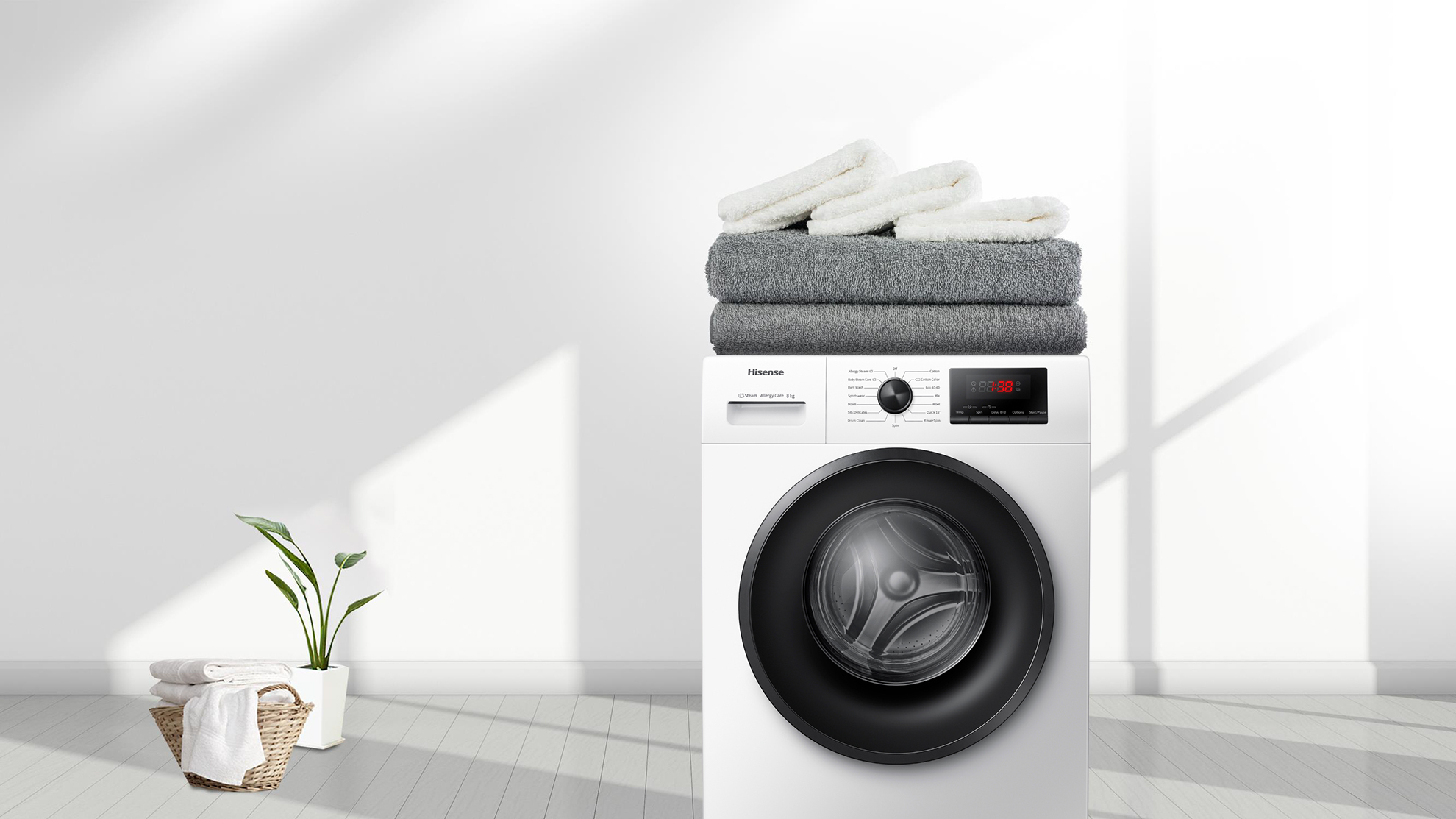 Hisense WFPV8012EM Πλυντήριο Ρούχων 8kg με Ατμό 1200 Στροφών