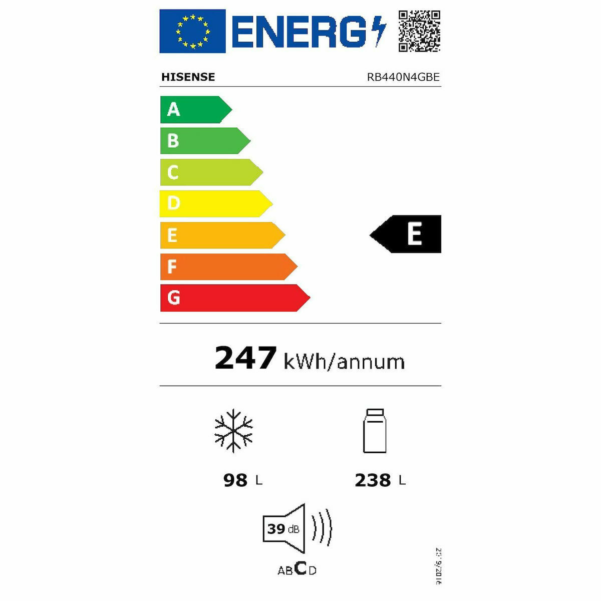 Hisense RB440N4GBE Ψυγειοκαταψύκτης 336lt Total NoFrost Υ200.4xΠ59.5xΒ59εκ. Μαύρος Hisense RB440N4GBE Ψυγειοκαταψύκτης 336lt Total NoFrost Υ200.4xΠ59.5xΒ59εκ. Μαύρος