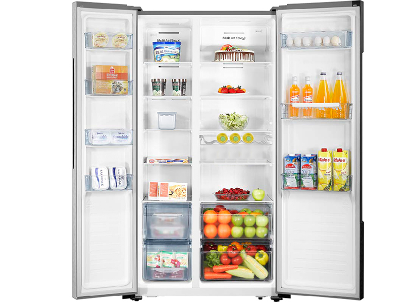 Hisense RS670N4BC2 Ψυγείο Ντουλάπα 521lt Total NoFrost Υ178.6xΠ91xΒ64.3εκ. Inox