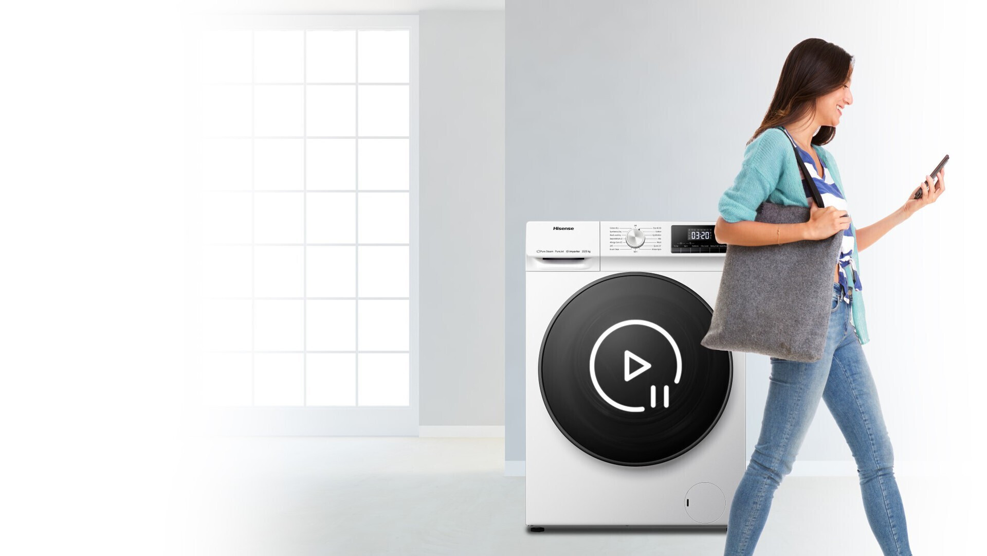 Hisense WDQA1014 EVJM Πλυντήριο-Στεγνωτήριο Ρούχων 10kg/6kg Ατμού 1400 Στροφές