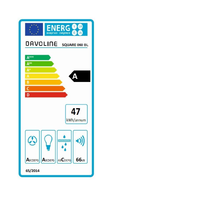 Davoline Square 60 Απορροφητήρας Καμινάδα 60cm Black