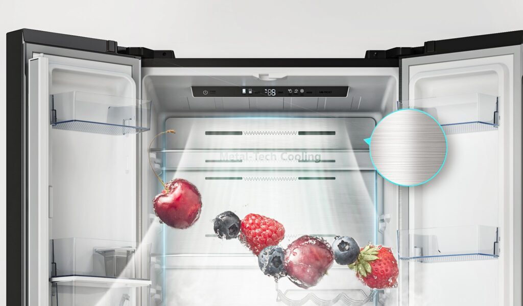 Hisense RF728N4SBFE Ψυγείο Ντουλάπα 560lt Total NoFrost Υ178.5xΠ91.4xΒ72.5εκ. Γκρι
