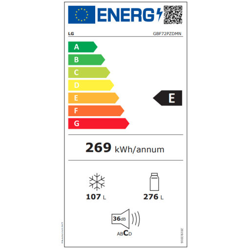 LG GBF72PZDMN Ψυγειοκαταψύκτης 383lt Total NoFrost Υ203xΠ59.5xΒ68.2εκ. Inox