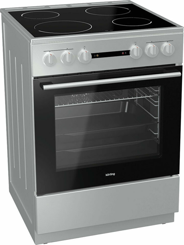 Korting KEC 6142 IS Κουζίνα 71lt με Κεραμικές Εστίες Π60εκ. Inox