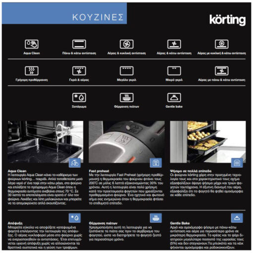 Korting KEC 6141 IS Κουζίνα 71lt με Κεραμικές Εστίες Π60εκ. Inox