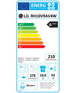 LG RH10V9AV4W Στεγνωτήριο 10kg A+++ με Αντλία Θερμότητας