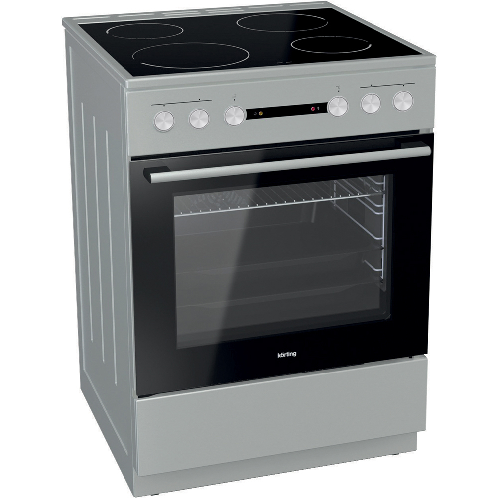 Korting KEC6A40XPG Κουζίνα 71lt με Κεραμικές Εστίες Π60εκ. Inox