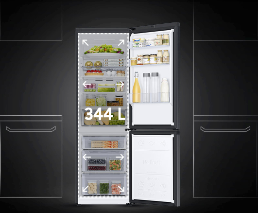 Samsung RB34T672EBN / EF Ψυγειοκαταψύκτης 344lt Total NoFrost Υ185.3xΠ59.5xΒ65.8εκ. Μαύρος