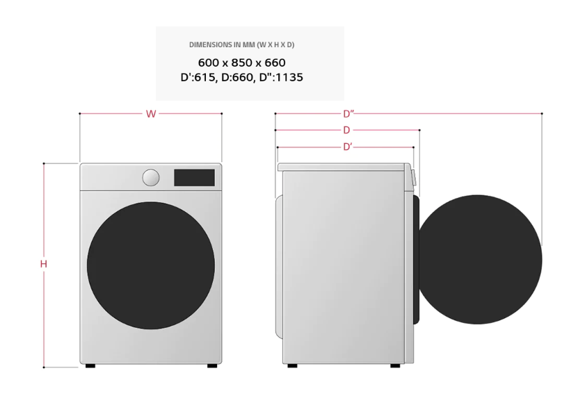 LG RC91V9EV2N Στεγνωτήριο 9kg A+++ με Αντλία Θερμότητας