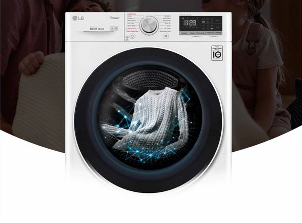 LG F2WV5S8S2PE Πλυντήριο Ρούχων Inverter Direct Drive 8.5kg με Ατμό 1200 Στροφών Inox