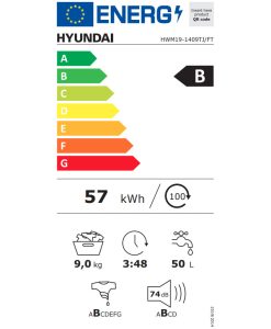 Hyundai HWM19-1409TJ/FT Πλυντήριο Ρούχων 9kg 1400 Στροφών