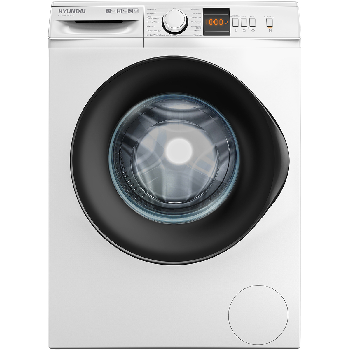 Hyundai HWM22-T107W/ST Πλυντήριο Ρούχων 7kg με Τεχνολογία Ατμού 1000 Στροφών Hyundai HWM22-T107W/ST Πλυντήριο Ρούχων 7kg με Τεχνολογία Ατμού 1000 Στροφών
