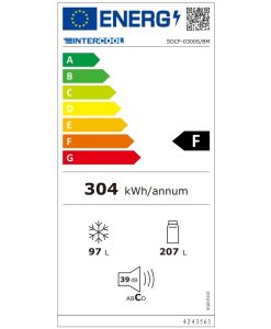 Intercool SDFC-300X/BM Ψυγειοκαταψύκτης 304lt Total NoFrost Υ200.4xΠ60xΒ63.5εκ. Inox