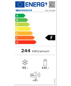 Intercool SDC-175X/BM Ψυγειοκαταψύκτης 175lt Υ143xΠ49.5xΒ56.2εκ. Inox