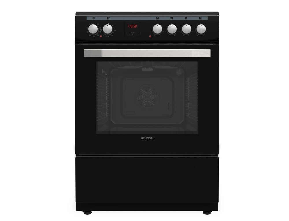 Hyundai HCVC22-6560V/BL Κουζίνα 65lt με Κεραμικές Εστίες Π60εκ. Μαύρη