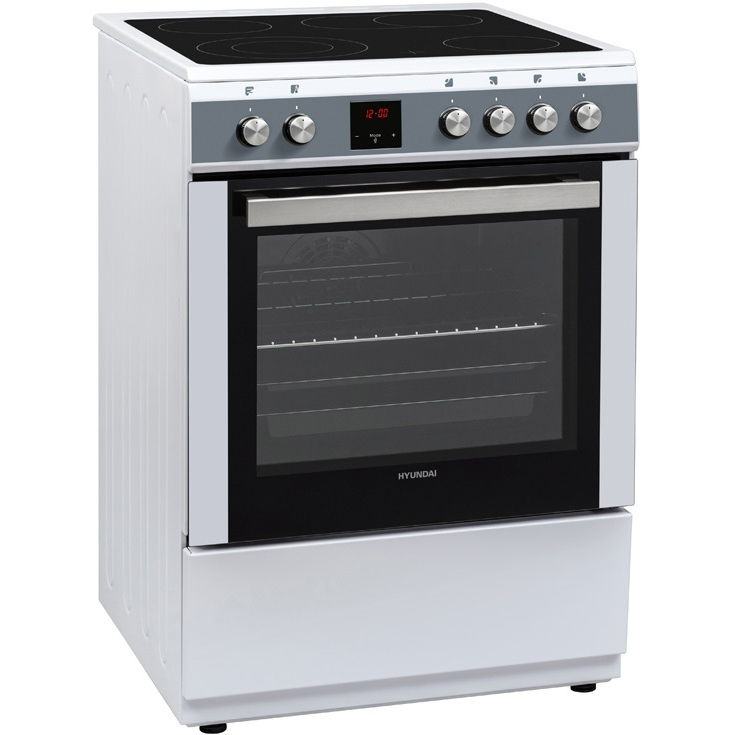 Hyundai HCVC23-7260V/WP Κουζίνα 69lt με Κεραμικές Εστίες Π60εκ. Λευκή
