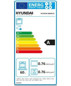 Hyundai HCVR24S-6060V/G Κουζίνα 60lt με Κεραμικές Εστίες Π59.8εκ.