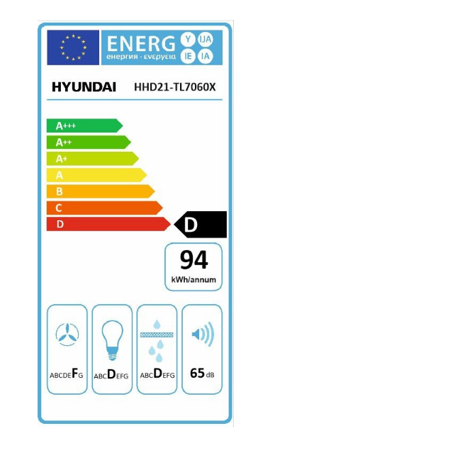 Hyundai HHD21-TL7060X Συρόμενος Απορροφητήρας 60cm Inox