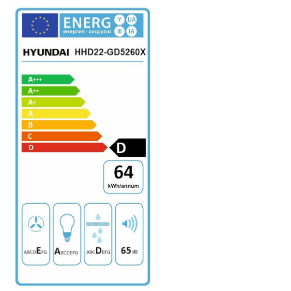 Hyundai HHD22-GD5260X Μηχανισμός Απορρόφησης 52cm Inox