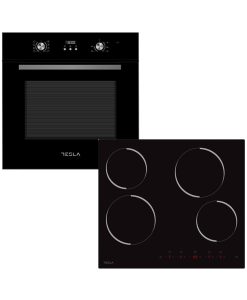 Tesla BO901MB + HV6401M Φούρνος άνω Πάγκου 65lt με Κεραμικές Εστίες Π59.5εκ. Μαύρος