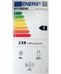 Hyundai Ψυγειοκαταψύκτης Total NoFrost Υ185xΠ60xΒ60εκ. Inox HCS24-4060XDG/LF