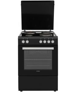 Hyundai HCMU24V-7260E/BL Κουζίνα 69lt με Εμαγιέ Εστίες Π60εκ. Μαύρη