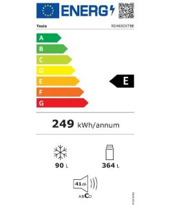 Tesla Ψυγείο Δίπορτο Total NoFrost Υ185xΠ68.1xΒ70.1εκ. Μαύρο RD4650XTBE